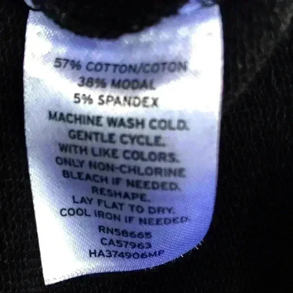 HALOGEN Black Cotton Crew Neck Ruffle Sweatshirt Size SP - Picture 8 of 8